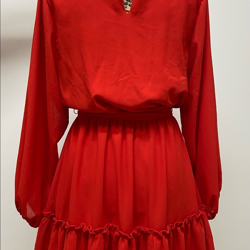 Long Sleeve Red Dress